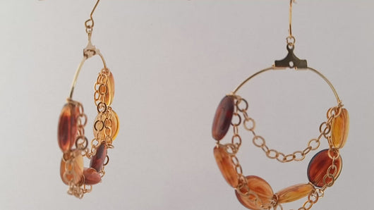 Vidéo Boucles d'oreilles créoles en ambre de Marie France Design 