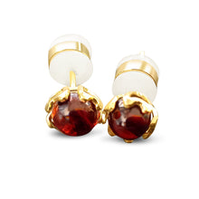 Boucles d'oreilles en ambre naturel de Cognac faites à la main par Marie France Design