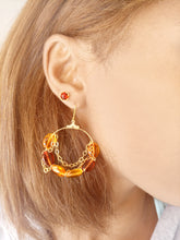 Boucles d'oreilles créoles en ambre faites à la main par Marie France Design